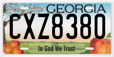 GA license plate CXZ8380