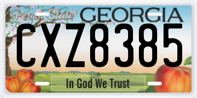 GA license plate CXZ8385