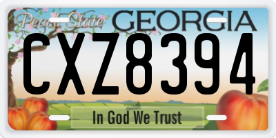 GA license plate CXZ8394