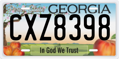 GA license plate CXZ8398
