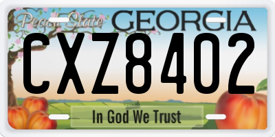 GA license plate CXZ8402