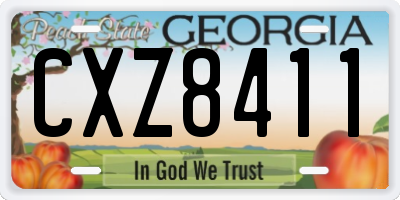 GA license plate CXZ8411