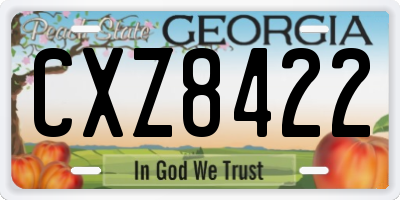 GA license plate CXZ8422