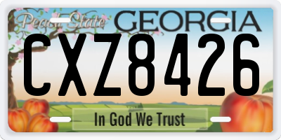 GA license plate CXZ8426