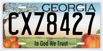 GA license plate CXZ8427