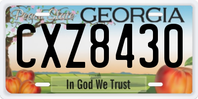 GA license plate CXZ8430