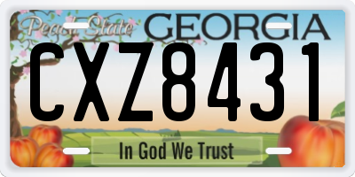 GA license plate CXZ8431