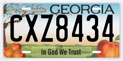 GA license plate CXZ8434