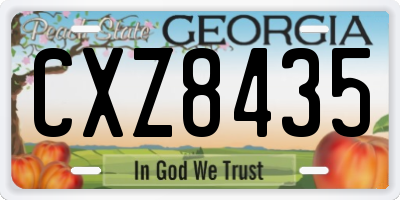 GA license plate CXZ8435