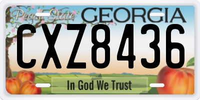GA license plate CXZ8436