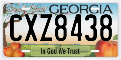 GA license plate CXZ8438