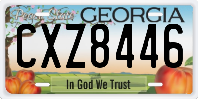 GA license plate CXZ8446