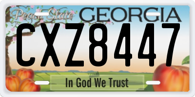 GA license plate CXZ8447
