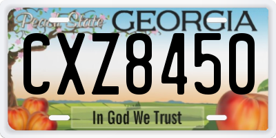 GA license plate CXZ8450