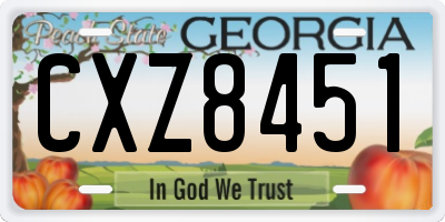 GA license plate CXZ8451