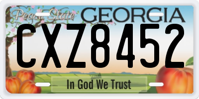 GA license plate CXZ8452