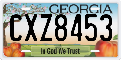GA license plate CXZ8453
