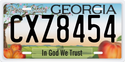 GA license plate CXZ8454