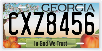GA license plate CXZ8456
