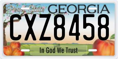 GA license plate CXZ8458