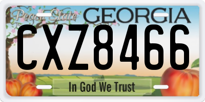GA license plate CXZ8466