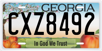 GA license plate CXZ8492
