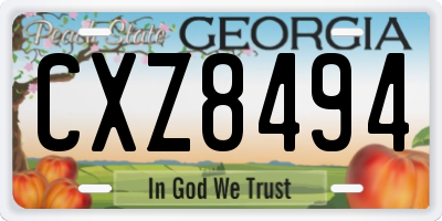 GA license plate CXZ8494