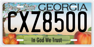 GA license plate CXZ8500