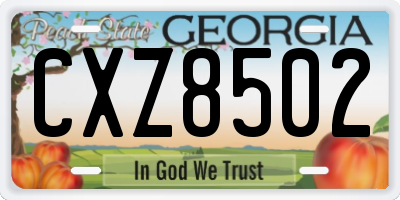 GA license plate CXZ8502