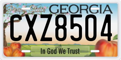 GA license plate CXZ8504