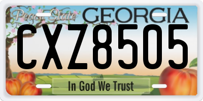 GA license plate CXZ8505