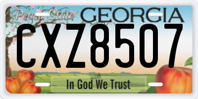 GA license plate CXZ8507