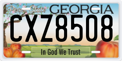 GA license plate CXZ8508
