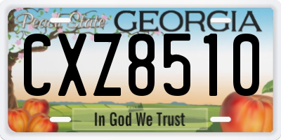 GA license plate CXZ8510