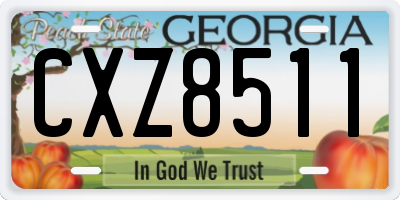 GA license plate CXZ8511
