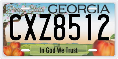 GA license plate CXZ8512