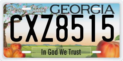 GA license plate CXZ8515