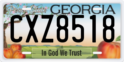 GA license plate CXZ8518