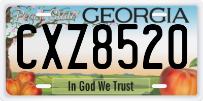 GA license plate CXZ8520