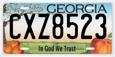 GA license plate CXZ8523