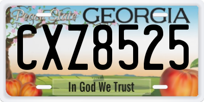 GA license plate CXZ8525