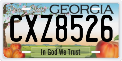 GA license plate CXZ8526