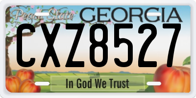 GA license plate CXZ8527