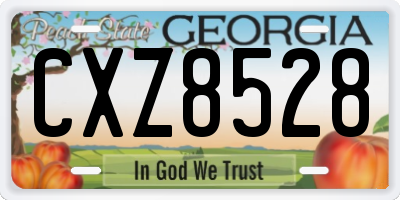 GA license plate CXZ8528
