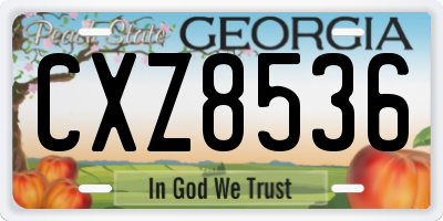 GA license plate CXZ8536