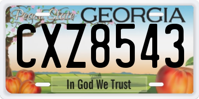 GA license plate CXZ8543