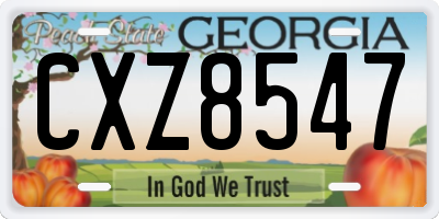 GA license plate CXZ8547