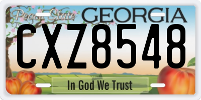 GA license plate CXZ8548