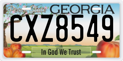 GA license plate CXZ8549