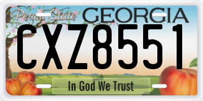 GA license plate CXZ8551